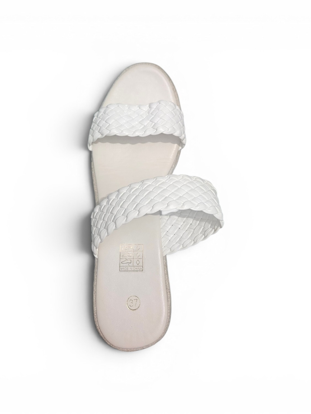 White Woven Braided Strap Espadrille Platform Wedge Sandals - Picture 6 of 8